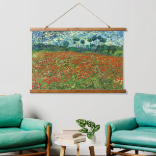 Mohnfeld von Vincent Van Gogh Wandteppich Mit Holzrahmen