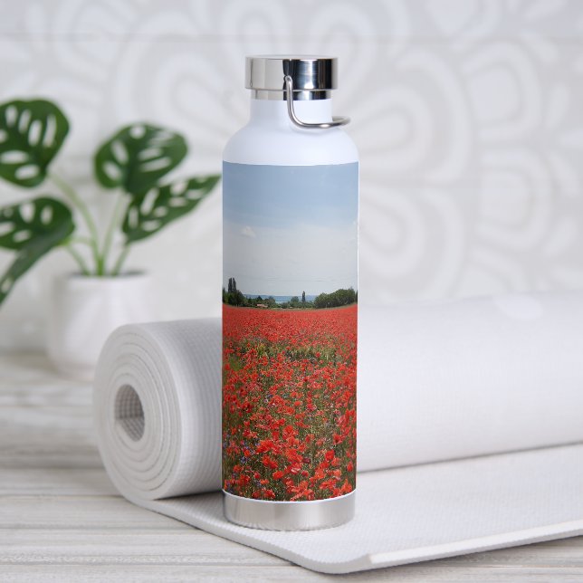 Mohnfeld - Wasserflasche Trinkflasche (Yoga)