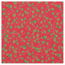 Mohnfelder Grünbügel auf rotem, individuellem Stof Stoff