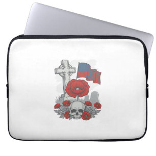 Mohnflaggenkreuz zum Gedenken an die Veteranen Vin Laptopschutzhülle