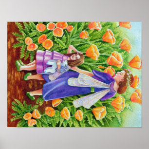 Mohnfrüchte mit Einhornspielzeug Poster