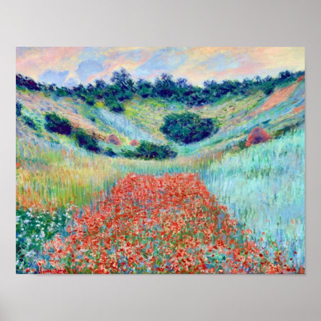 Mohnische Blume in einem Feld, Claude Monet Poster (Vorne)
