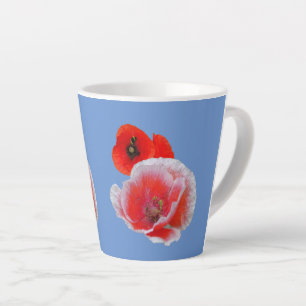 Mohnische Blume Nah Cust. Blue Latte Tasse