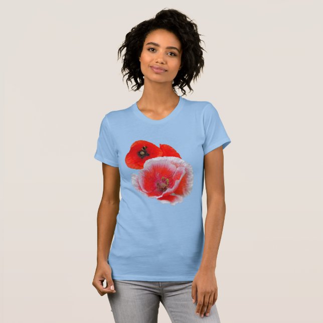 Mohnische Blume Nah T - Shirt (Vorne ganz)