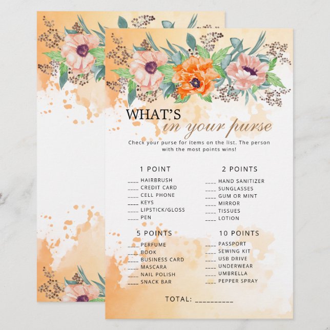 Mohnische Blume, was in deinem Geldbeutel ist (Vorne/Hinten)