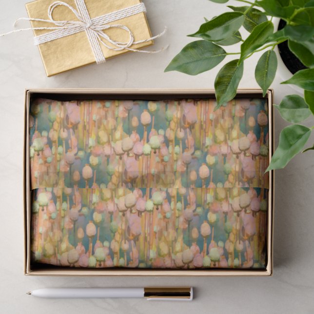 Mohnkapsel-Hintergrundbild Seidenpapier (Geschenk)
