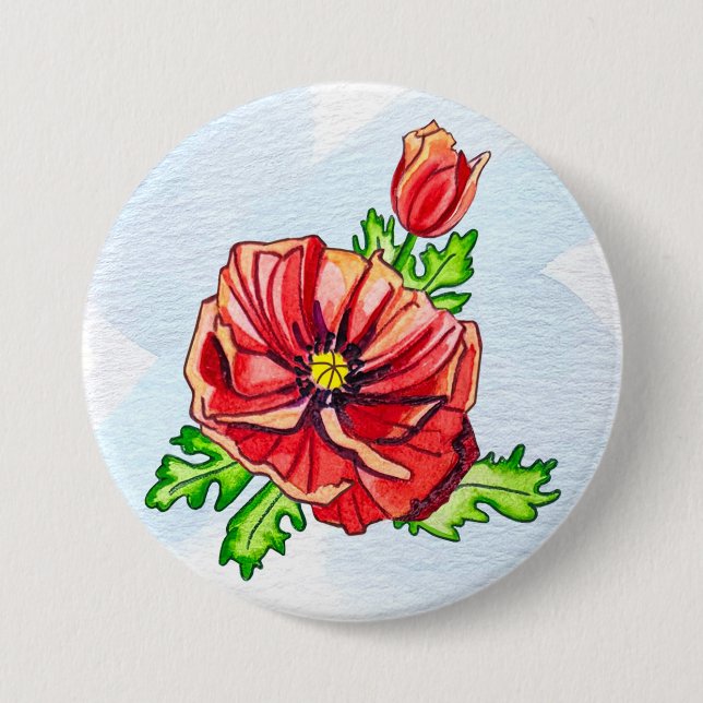 Mohnknopf Button (Vorderseite)