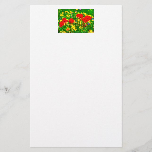 Mohnkunst Briefpapier (Vorderseite)
