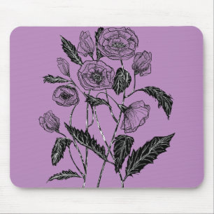 Mohnmaus - Benutzerdefinierte Farben - Lila Mousepad