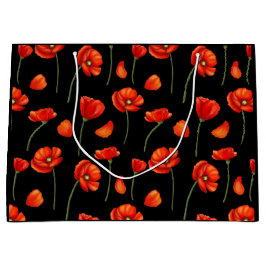 Mohnmuster Große Geschenktüte