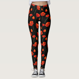 Mohnmuster Leggings