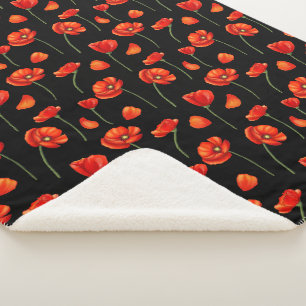 Mohnmuster Sherpadecke