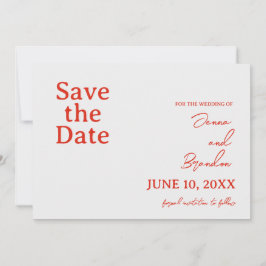 Mohnrot & cremefarbene Hochzeit Save The Date