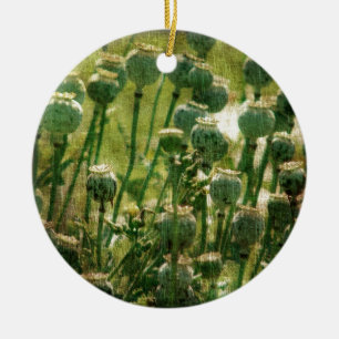 Mohnsamen-Blume Keramik Ornament