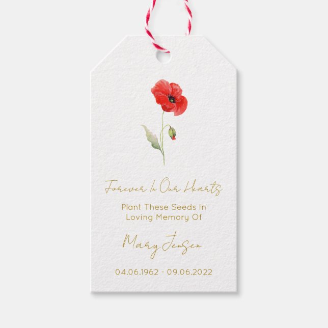 Mohnsamen-Päckchen-Trauer-Geschenk-Anhänger Geschenkanhänger (Vorderseite)