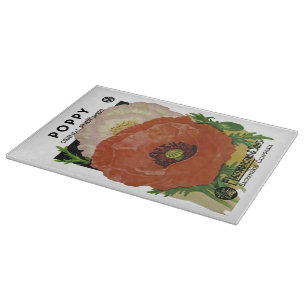 Mohnsamen-Paket-Etikett Schneidebrett