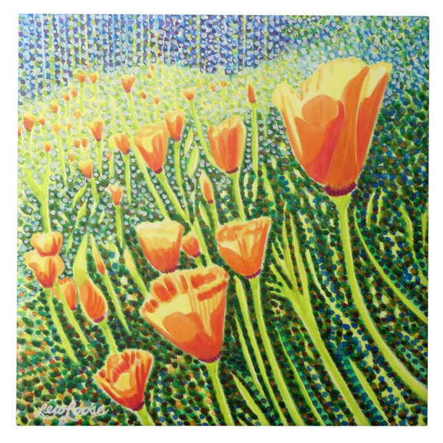 Mohnstäbchen, Mohnschwänzchen, Keramik, Tile Fliese (Vorderseite)