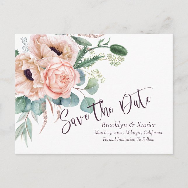 Mohnstrahlung Save the Date Postkarte (Vorderseite)