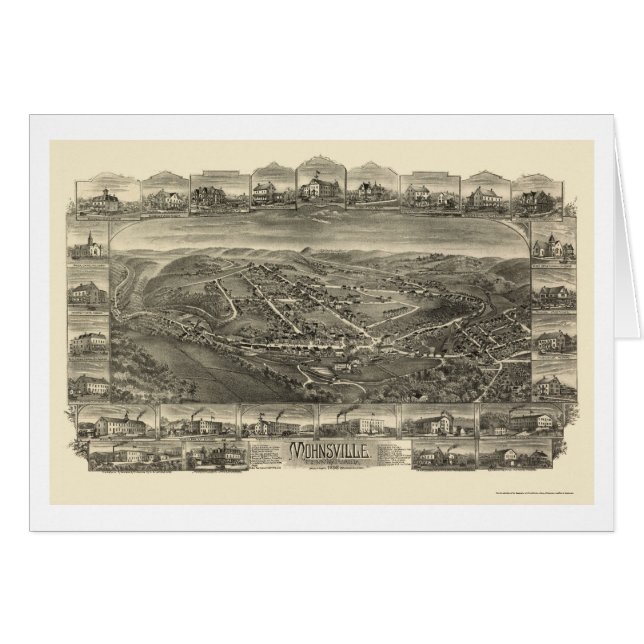 Mohnsville, panoramische Karte PAs - 1898 (Vorderseite (Horizontal))