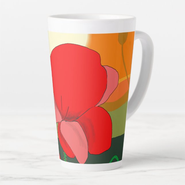 Mohnwiese bei Sonnenuntergang Milchtasse (Rechte Ecke)