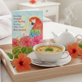 Mohs Surgery Healing Scarlet Macaws, Hibiscus Karte
