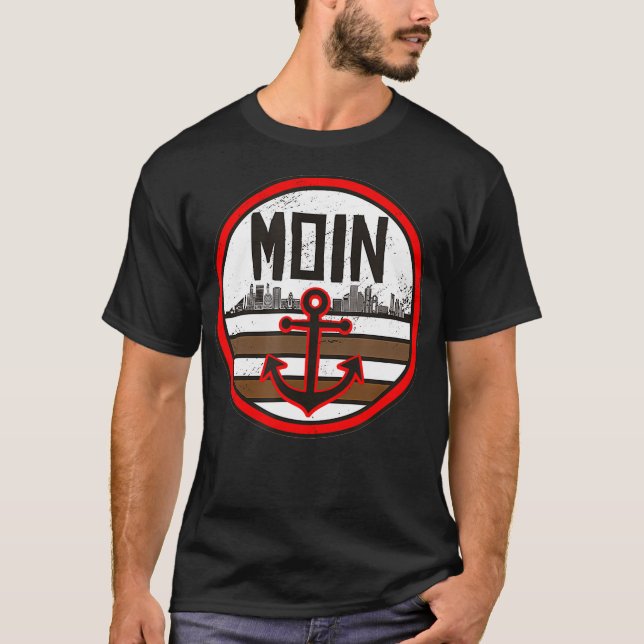 Moin Ihr Sacken Hamburg North Germany Design T-Shirt (Vorderseite)