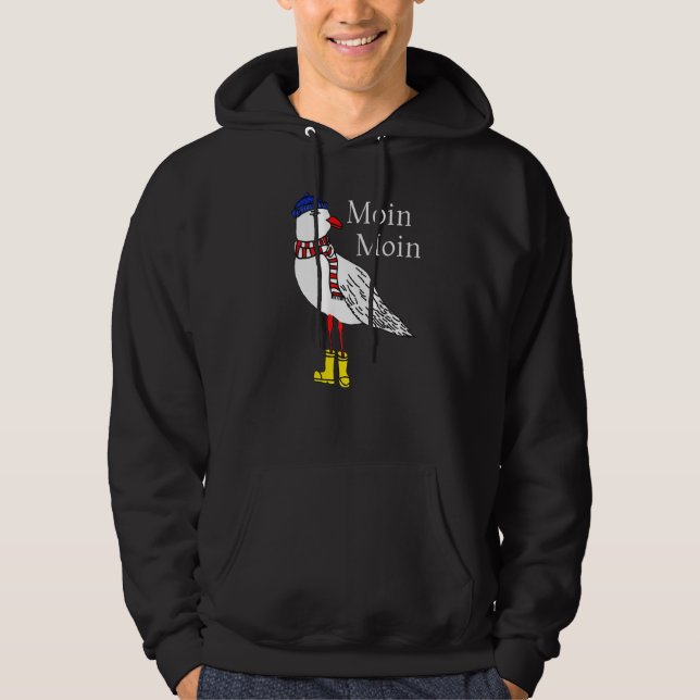 Moin Moin Seagull mit Hutkarpfen und Stiefeln Nort Hoodie (Vorderseite)