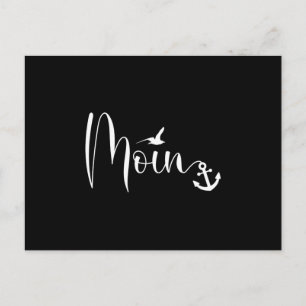Moin Möwe Anker Weiß Postkarte