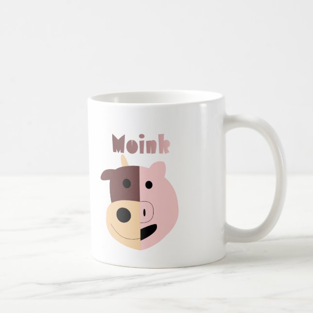 Moink: Cartoonkuh und Schwein-Tasse Kaffeetasse (Rechts)