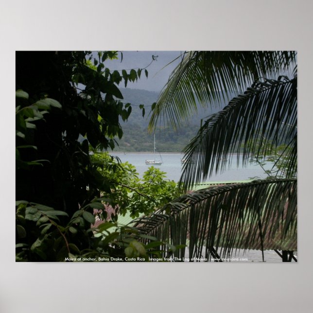 Moira vor Anker, Bahia Drake, Costa Rica Poster (Vorne)
