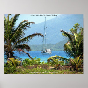Moira vor Anker, Josh's Key, Guanaja, Honduras Poster
