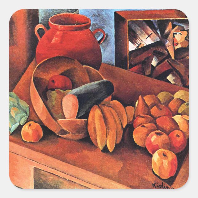 Moise Kisling, Stillleben mit Früchten, Quadratischer Aufkleber (Vorderseite)