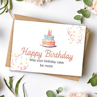 Moist Birthday Cake Birthday Card