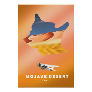 Mojave Desert USA Karte Poster