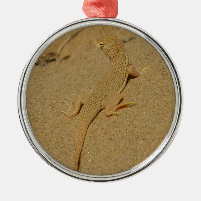 Mojave Fringe-Toed Lizard Ornament Aus Metall (Vorne)