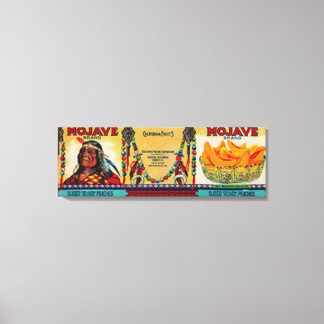 Mojave Peach-Etikett Leinwanddruck (Vorderseite)
