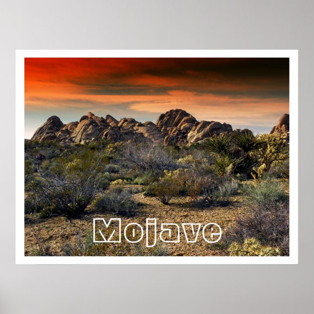 Mojave-Wüste bei Sunset Poster (Vorne)