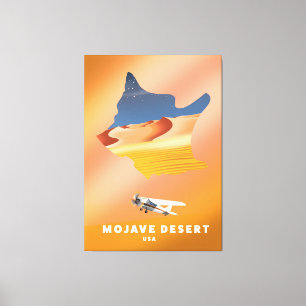 Mojave-Wüste USA Karte Leinwanddruck