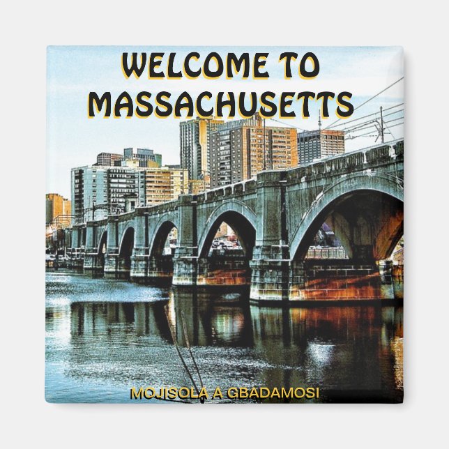 MOJISOLA A GBADAMOSI (Willkommen in Massachusetts  Magnet (Vorne)