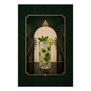Mojito Art Deco Poster Bar Kunst