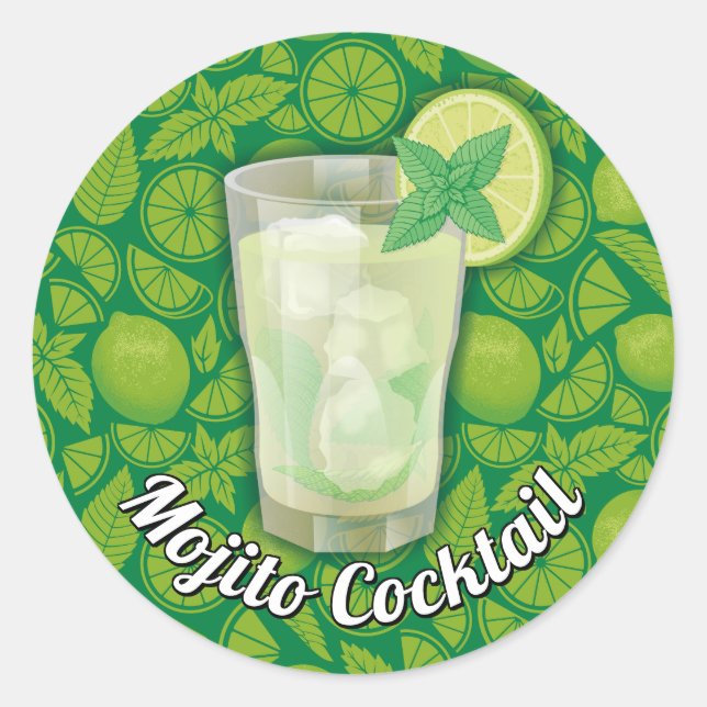 Mojito Classic Round Sticker (Vorderseite)