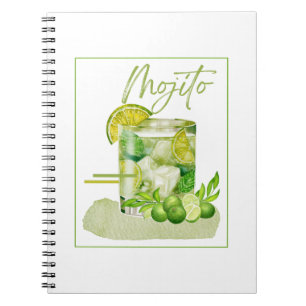 Mojito-Cocktail-Aquarell-Kunst Notizblock