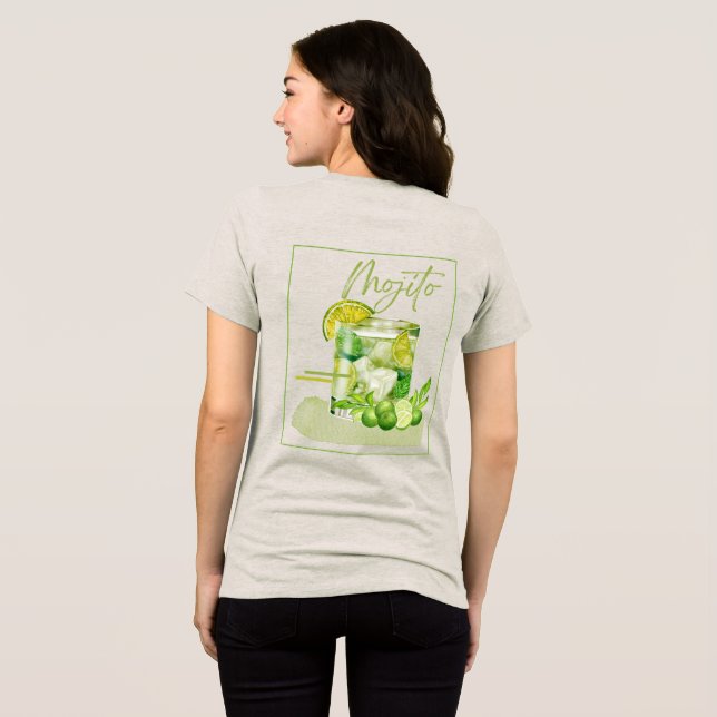 Mojito-Cocktail-Aquarell-Kunst  Tri-Blend Shirt (Rückseite voll)