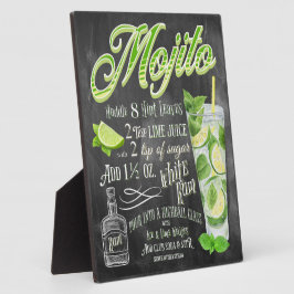 Mojito Cocktail Chalkboard Rezept Fotoplatte