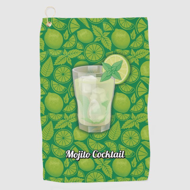 Mojito Cocktail Golfhandtuch (Vorderseite)