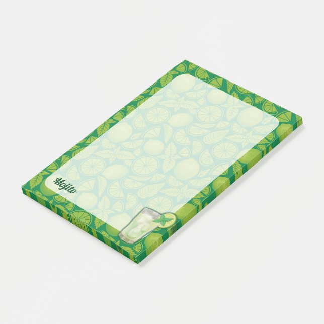 Mojito Cocktail Post-it Klebezettel (angewinkelt)