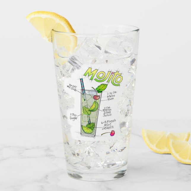 Mojito Cocktail-Rezept #Drink #Cocktail Glas (Vorderseite Ice)