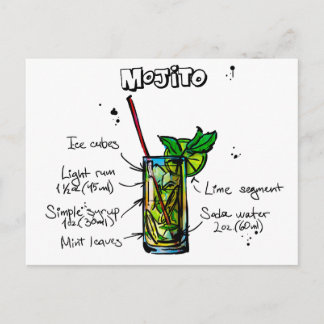 Mojito Cocktail Rezept Postkarte