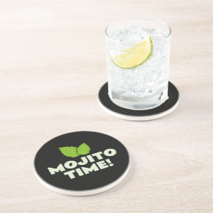 Mojito-Cocktailparty-Untersetzer mit Minzblatt-Log Getränkeuntersetzer