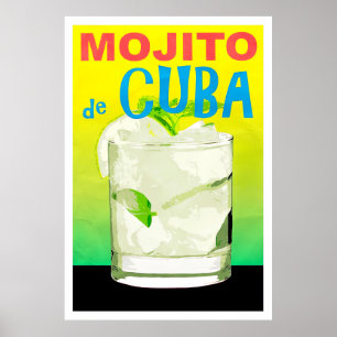 Mojito de Cuba Vintage Reiseposter Poster
